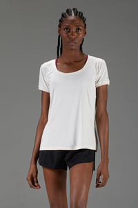 T-Shirt Run Feminina Off White
