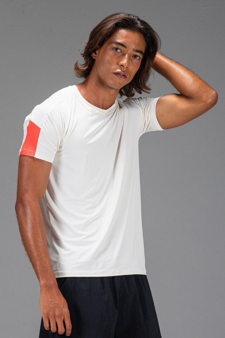 T-Shirt Run Masculina Off white