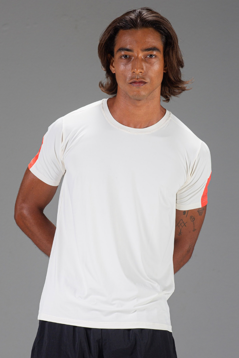 T-Shirt Run Masculina Off white