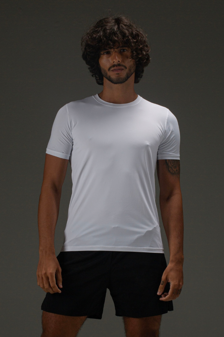T-Shirt Tech Masculina Branco