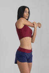 Short Athleisure Marinho com Vinho