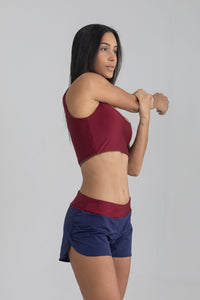 Short Athleisure Marinho com Vinho