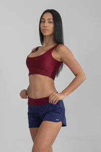 Short Athleisure Marinho com Vinho