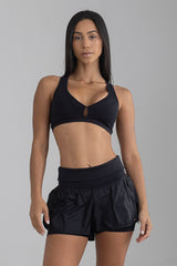 Short Athleisure Com Cós Preto