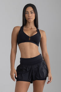 Short Athleisure Com Cós Preto