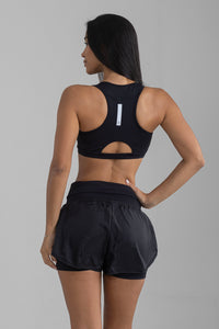 Short Athleisure Com Cós Preto